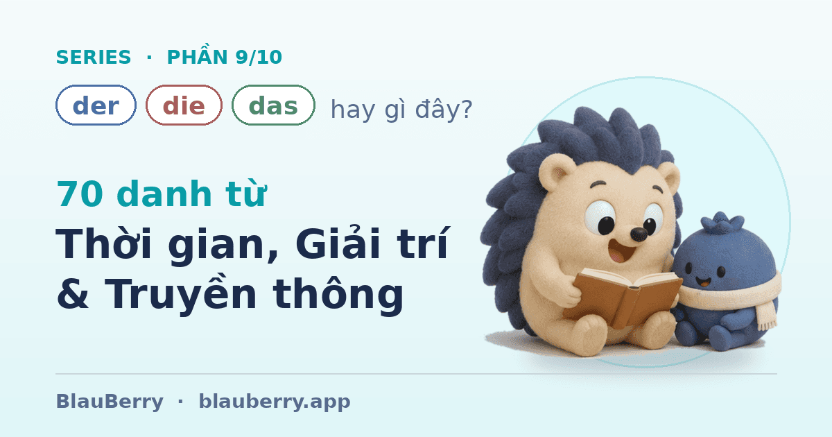 Der, die hay das? — Phần 9/10: 70 danh từ Thời gian, Giải trí & Truyền thông — kể về cuối tuần của bạn